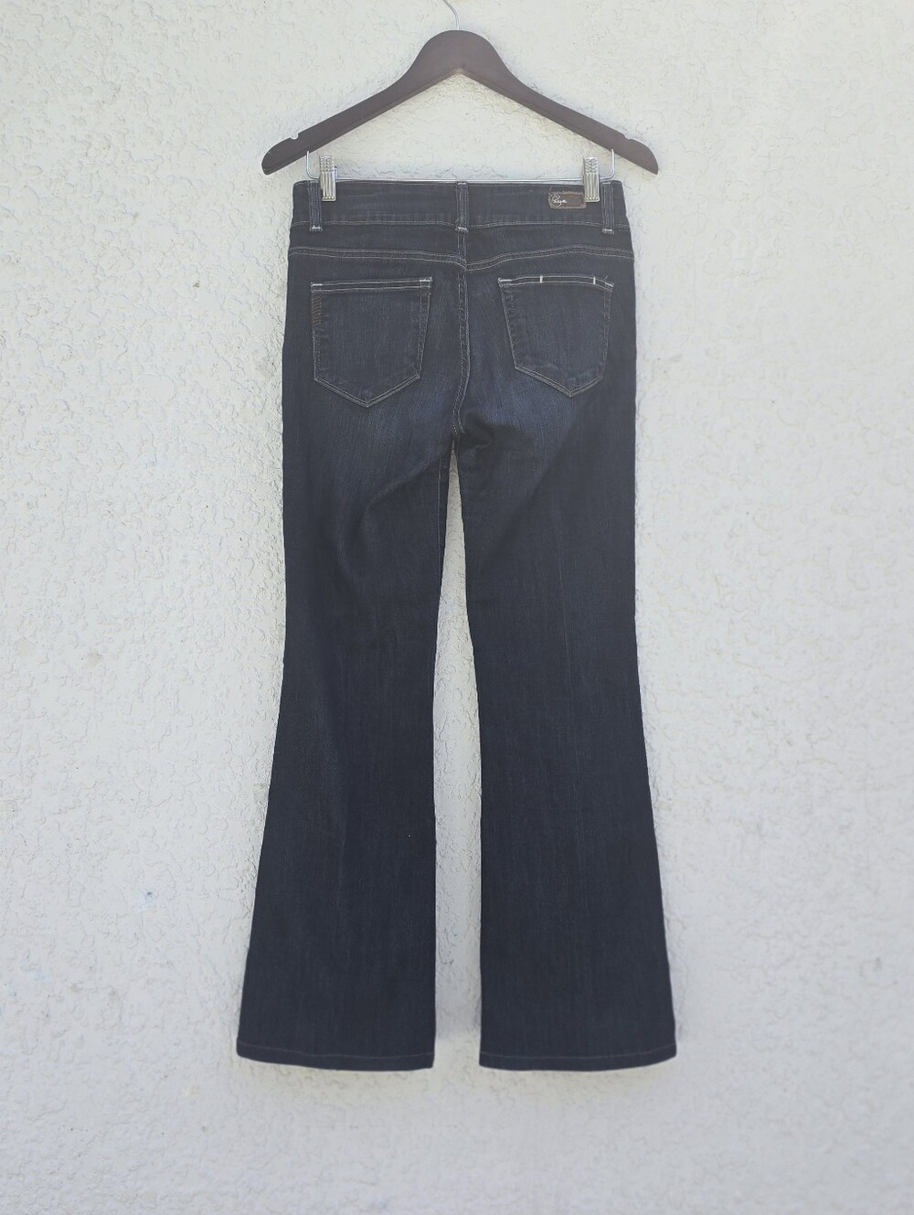 Paige Premium Denim High Heel Bootcut Jeans Dark Wash Double Button Dize 28 - Picture 3 of 12